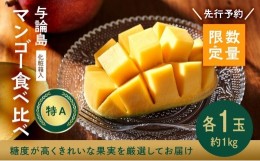 【ふるさと納税】【数量限定】鹿児島 与論島マンゴー美味しさ食べ比べ☆アップルマンゴー&リペンスマンゴー【先行予約】