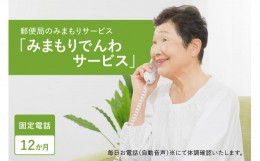 【ふるさと納税】郵便局のみまもりサービス「みまもりでんわサービス（固定電話１２か月間）」/見守りお年寄り　故郷　京都府 【059-04】