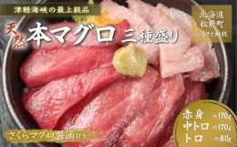 【ふるさと納税】津軽海峡の最上級品　天然本マグロ三種盛り ふるさと納税 人気 おすすめ ランキング 本鮪 本マグロ 本まぐろ 赤身 中ト