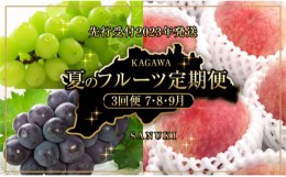 【ふるさと納税】【2024年先行予約】夏のフルーツ定期便（桃・ピオーネ・シャインマスカット3回便）