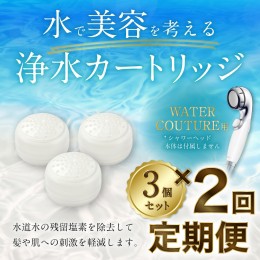 【ふるさと納税】【定期便】シャワーヘッド用 浄水カートリッジ ( 3個セット × 2回発送 定期便 ) ウォータークチュール用 塩素除去 節水