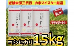 【ふるさと納税】【令和元年産 新米 】こしひかり 15kg  ※ 受付開始[D00608]