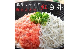 【ふるさと納税】龍馬しらすと鮪たたきの紅白丼