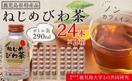 【ふるさと納税】『ねじめびわ茶』ボトル缶【2ケース】（24本入り×2箱）