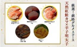 【ふるさと納税】選べる！ 釧路グルメ 海の幸 Aコース（5種類から2品）鮭カマ・辛子明太子 F4F-2008