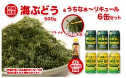 【ふるさと納税】海ぶどう500ｇ&リキュール6缶セット