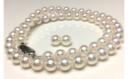 【ふるさと納税】老舗の真珠専門店・高品質アコヤ真珠ネックレスセット6.5〜7.0ミリ（イヤリング） / あこや真珠 ネックレス 真珠 真珠ネ