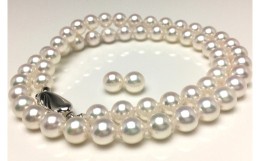 【ふるさと納税】老舗の真珠専門店・高品質アコヤ真珠ネックレスセット6.5〜7.0ミリ（ピアス） / あこや真珠 ネックレス ピアス 真珠 真