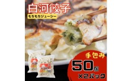 【ふるさと納税】モチモチジューシーな白河餃子の大袋50個入り!×2袋＜岡崎農園の人気の定番製品!＞【1363029】