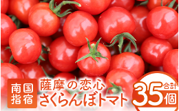 【ふるさと納税】【鹿児島県指宿市産】さくらんぼトマト 薩摩の恋心 35個入(シナジーブリーディング/010-373)トマト 美味しいトマト フル