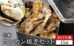 【ふるさと納税】牡蠣 宮城県産 漁師の 牡蠣カンカン焼きセット（牡蠣15個）生牡蠣 殻付き牡蠣 蒸し牡蠣  焼き牡蠣 牡蠣小屋 三陸 かき 