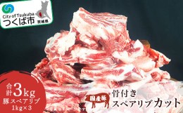 【ふるさと納税】村下商事シリーズ　豚スペアリブカット　3kg＜1kg×3パック＞＜離島・沖縄配送不可＞【 豚肉 豚 ぶた肉 骨付き 国産 小