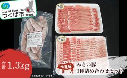 【ふるさと納税】みらい豚ローススライス　バラ薄切り　ホワイト粗挽きウインナー　詰合せセット＜離島・沖縄配送不可＞【 豚肉 豚 ぶた