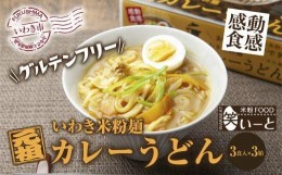 【ふるさと納税】【グルテンフリー】いわき米粉麺カレーうどん　3食入×3箱