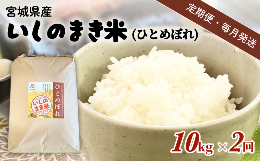 【ふるさと納税】米 定期便 【定期便2回・毎月発送】宮城県いしのまき産米「ひとめぼれ」10kg×2回（精米） お米 米 定期便 白米 こめ