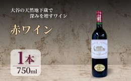 【ふるさと納税】大谷の天然地下蔵で深みを増すワイン 赤ワイン　1本【配送不可地域：離島】