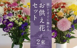 【ふるさと納税】【生産者直送】届いてすぐに飾れる お供え 花 セット 2束【2024年8月10日一斉発送】マム リンドウ トルコキキョウ