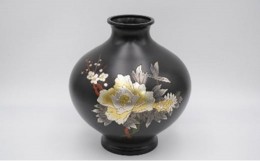 【ふるさと納税】【高岡銅器】富貴花瓶　8号[?5616-1107]