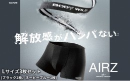 【ふるさと納税】BODYWILD AIRZ ボクサーパンツ Lサイズ 3枚セット ブラック2枚 ネービーブルー1枚 ファッション 服 下着 グンゼ GUNZE L