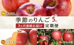 【ふるさと納税】りんご 先行予約 定期便 3ヶ月 長野 季節のりんご 5kg あきばえ シナノスイート サンふじ フルーツ 果物 旬 長野県 長野