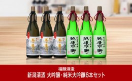 【ふるさと納税】大吟醸・純米大吟醸飲み比べセット（1,800ml×2種×各3本） 日本酒 新潟清酒 [福顔酒造] 【192P001】