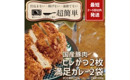 【ふるさと納税】BK-10　満足かつカレーセット2食分【ヒレかつ2枚 150g×2枚(計300g)満足カレー2パック】「cookfan」とんかつレストラン