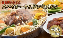 【ふるさと納税】ふらのスパイシーラムジンギスカン 1.2kg（400g×3）【富良野たにじん】お肉 肉 焼肉 ラム バーベキュー 北海道 送料無