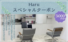 【ふるさと納税】＜Haruスペシャルクーポン 3,000円分＞翌月末迄に順次出荷 利用券 クーポン 美容室 ヘアカット マンツーマンサロン