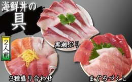 【ふるさと納税】海鮮丼の具！ 3種盛り合わせ 2人前 & まぐろづくし 1人前 & 黒瀬ぶり 1人前 ／ 刺身 まぐろ だてまぐろ マグロ 【十六家