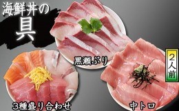 【ふるさと納税】海鮮丼の具！ 3種盛り合わせ 1人前 & 中トロ 2人前 & 黒瀬ぶり 1人前 ／ 刺身 まぐろ だてまぐろ マグロ 【十六家】