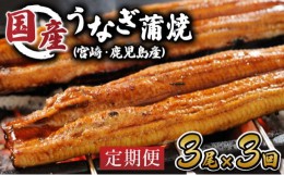 【ふるさと納税】【3回定期便】北御門うなぎ蒲焼3尾入 / 特上 うなぎ 鰻 蒲焼 ウナギ / 諫早市 / 諫早観光物産　コンベンション協会 [AHA