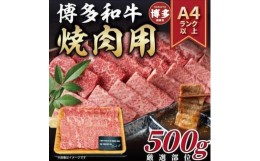 【ふるさと納税】博多和牛焼肉用　500ｇ