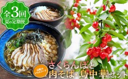 【ふるさと納税】【夏の定期便】さくらんぼとソウルフード肉そば・鳥中華セット【全3回】 FSY-0693