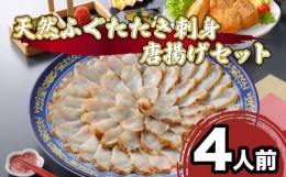 【ふるさと納税】ふぐ 刺身 天然 たたき 刺し 4人前 唐揚げ セット  てっさ 本場フグ刺し 河豚 高級魚 鮮魚 本場 下関 山口  旬 お取り寄