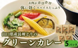 【ふるさと納税】長州どり グリーン カレー 山口県産 鶏肉 170g × 5袋 お取り寄せ 国産 長州 鶏 無添加 抗生物質 不使用 下関市 山口 肉