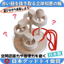 【ふるさと納税】木のおもちゃ/立体知恵の輪（4段）日本グッド・トイ選定玩具 頭の体操 脳トレ ゲーム 木製 型はめ パズル  知育玩具 日