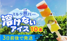 【ふるさと納税】　【期間限定】新食感！シャリっと もっちり葛アイス フルーツミルクバー 10本入り