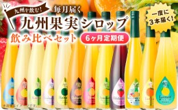 【ふるさと納税】【6ヶ月定期便】 九州を飲む！毎月届く 九州果実シロップ 飲み比べセット 500ml×3本×6回 果物 フルーツ ジュース