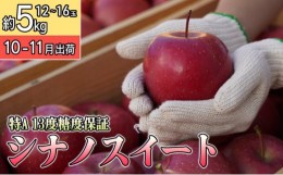 【ふるさと納税】10〜11月 特Aシナノスイート約5kg（12〜16個）13度糖度保証【青森りんご・ゆうきアップル・10月・11月】