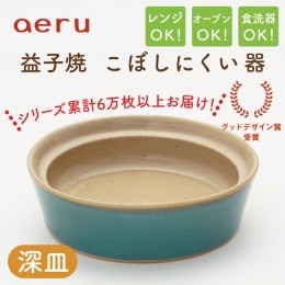 【ふるさと納税】CZ003　【aeru】益子焼の こぼしにくい器（深皿）