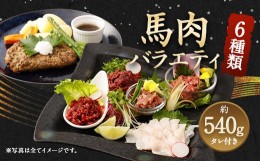 【ふるさと納税】6種 馬肉 バラエティ 約540g タレ付き 馬刺し 食べ比べ