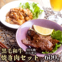 【ふるさと納税】自家製旨辛ダレ揉みこみ焼肉セット A5ランク 黒毛和牛 黒毛和牛ホルモン 600g 3〜4人前