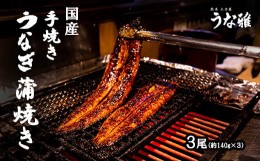 【ふるさと納税】手焼きの国産鰻蒲焼き（3尾）