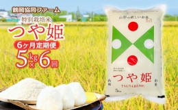 【ふるさと納税】【令和6年産先行予約】特別栽培米つや姫 5kg (5kg×1袋)×6ヶ月【定期便】　鶴岡協同ファーム 