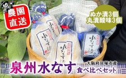 【ふるさと納税】北野農園　泉州水なすぬか漬３個＋丸漬酸味３個