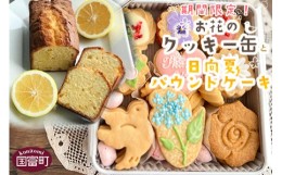 【ふるさと納税】＜期間限定！お花のクッキー缶と日向夏パウンドケーキ＞翌月末迄に順次出荷