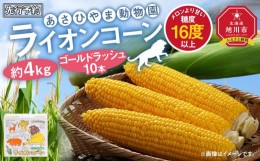 【ふるさと納税】【先行予約】あさひやま動物園ライオンコーン約4kg(ゴールドラッシュ10本)2024年8月下旬〜発送開始予定_00307