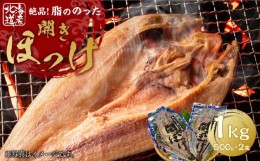 【ふるさと納税】絶品脂ののった 北海道産 開きほっけ 約1kg (約500g×2尾セット)_01700