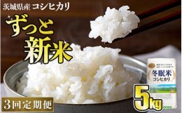 【ふるさと納税】【3回定期便】令和5年産 コシヒカリ 冬眠米 5kg×3回 計15kg 定期便 茨城県産 白米 精米 ごはん お米 冬眠 とうみんまい