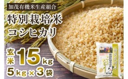 【ふるさと納税】【2024年先行予約】【令和6年産新米】新潟県加茂市産 特別栽培米コシヒカリ 玄米15kg（5kg×3）従来品種コシヒカリ 加茂